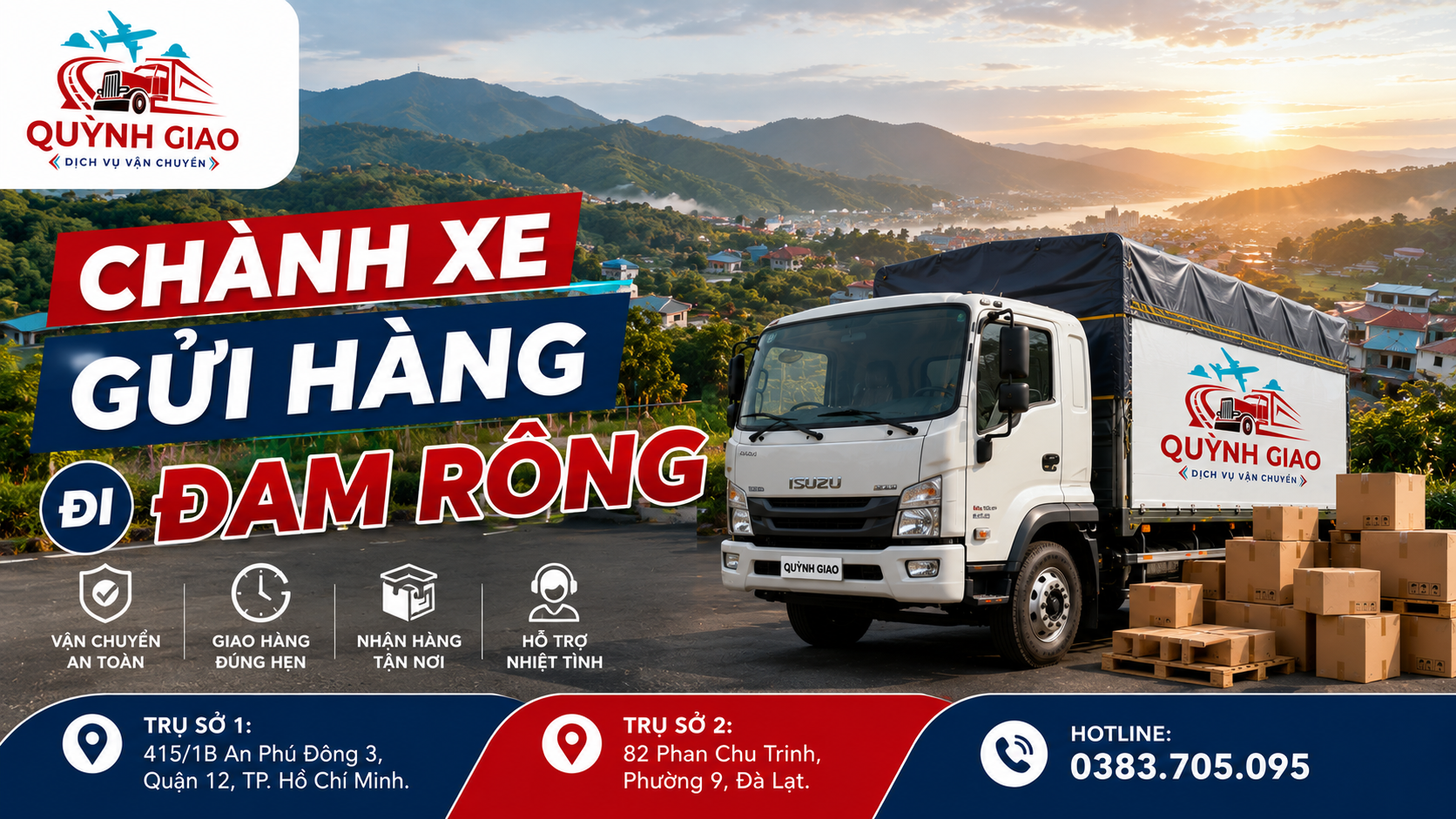 Chành xe gửi hàng đi Đam Rông
