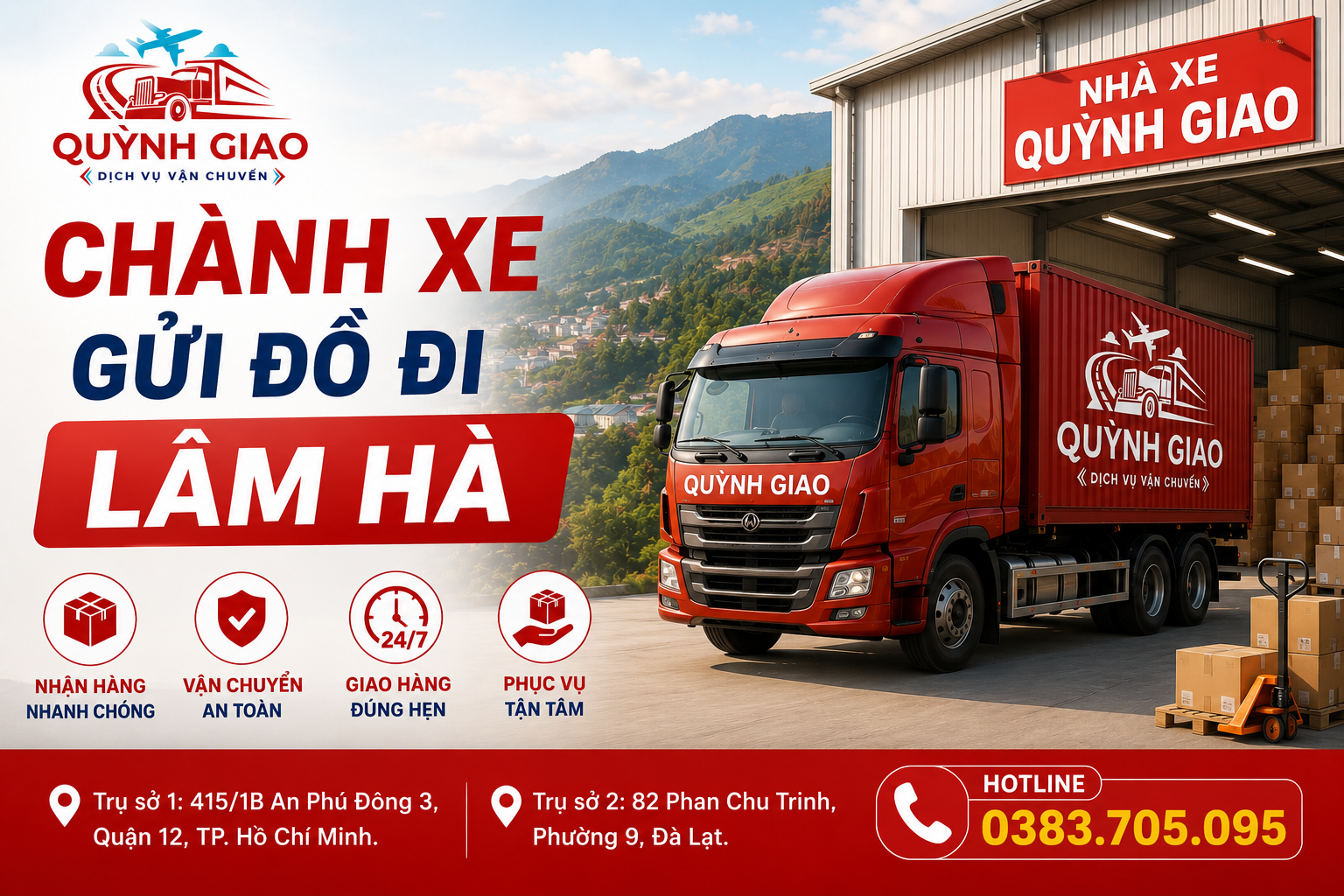 Chành xe gửi đồ đi Lâm Hà