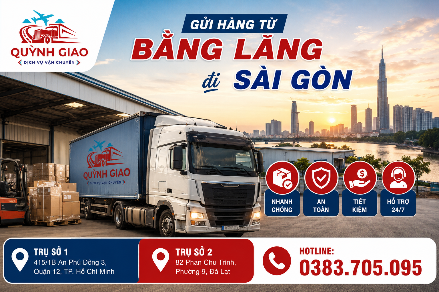 Gửi hàng từ Bằng Lăng đi Sài Gòn