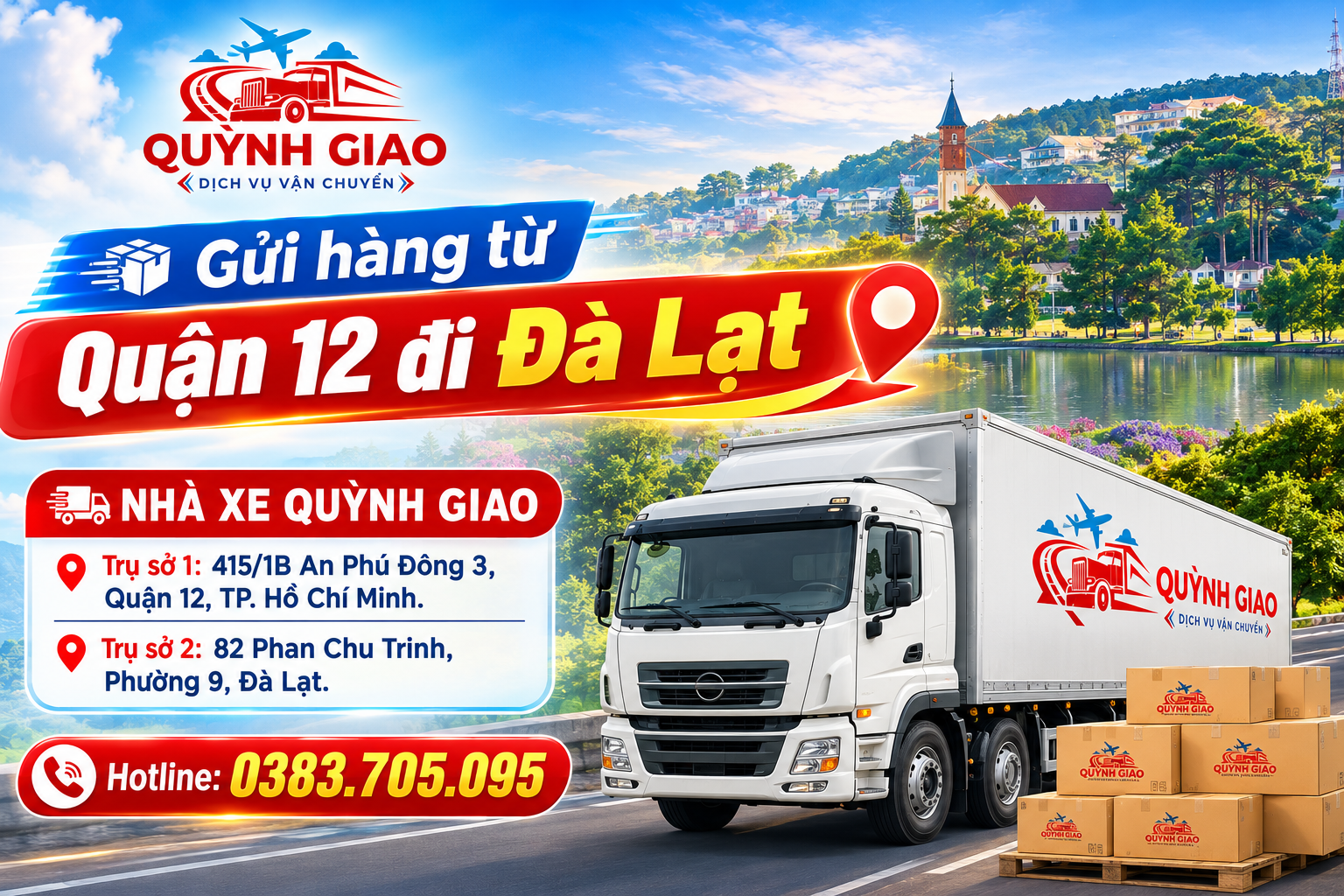 Gửi hàng từ Quận 12 đi Đà Lạt