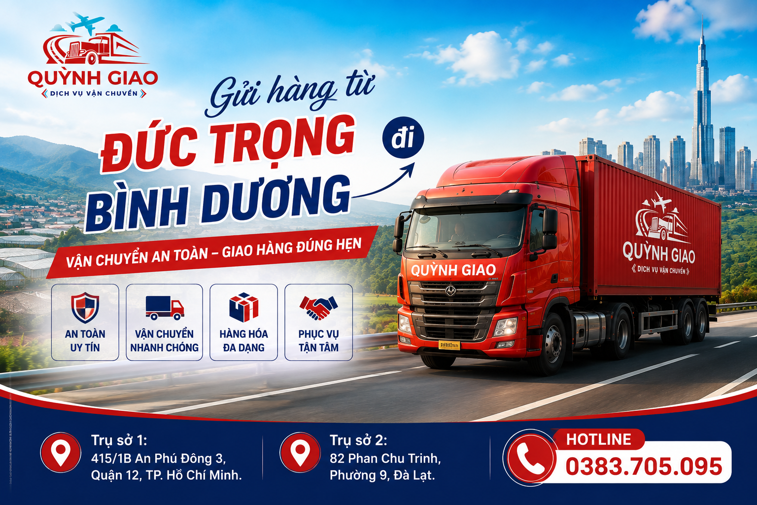 Gửi hàng từ Đức Trọng đi Bình Dương
