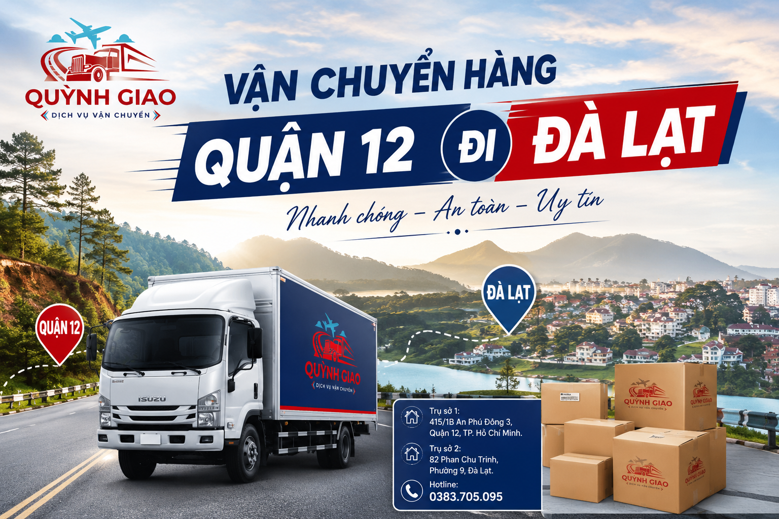 Vận chuyển hàng Quận 12 đi Đà Lạt